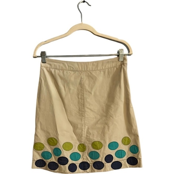 Boden preppy tan skirt with embroidered detail size 4 - Picture 1 of 5